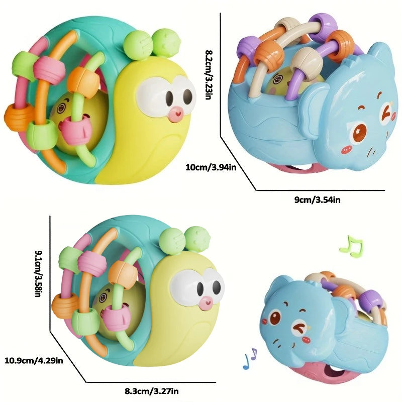 Balle d'Éveil Sensorielle pour Bébé | Escargot Interactif & Préhension