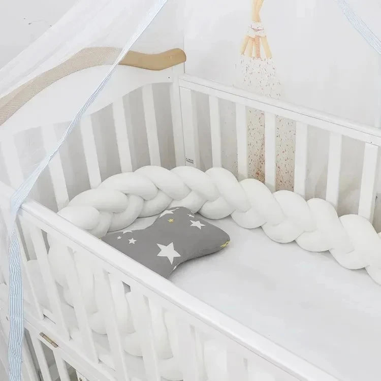 Tour de Lit Bébé Tressé | Pare-Chocs Matelassé Universel