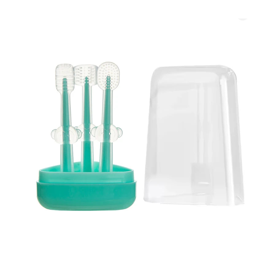 Brosse à Dents d'Apprentissage en Silicone pour Bébé | Kit Nettoyage Langue et Gencives