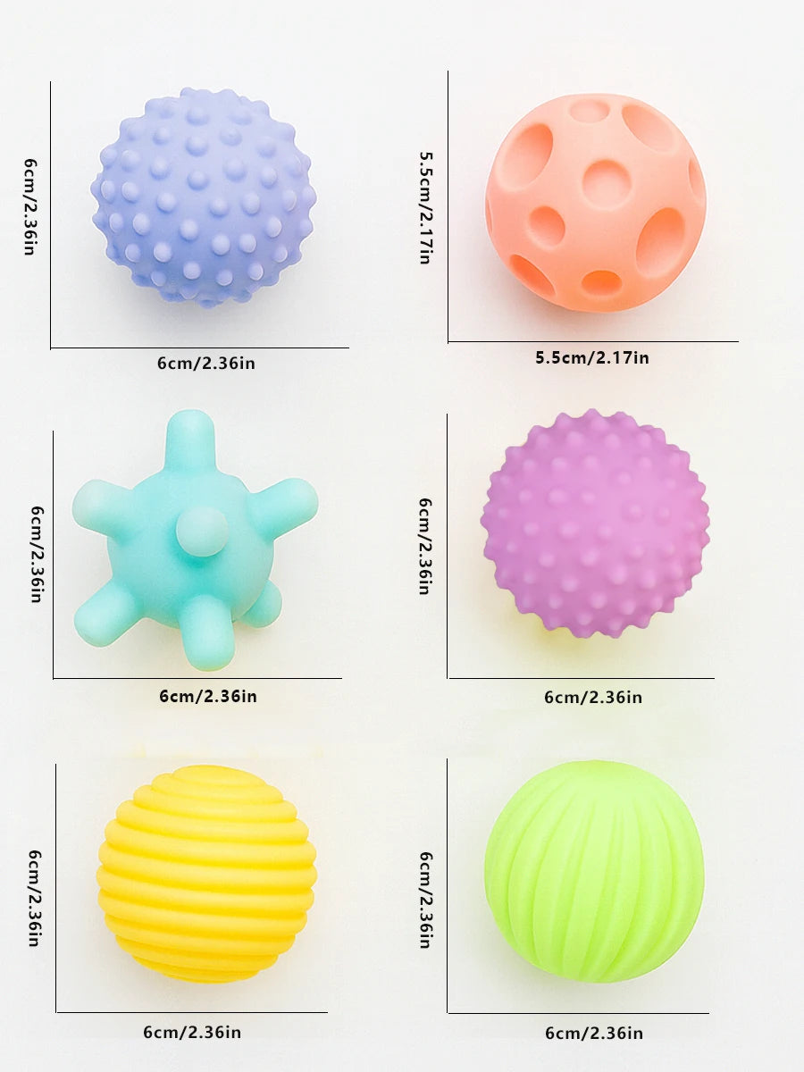 Coffret de 6 Balles Sensorielles | Éveil Tactile & Motricité Bébé