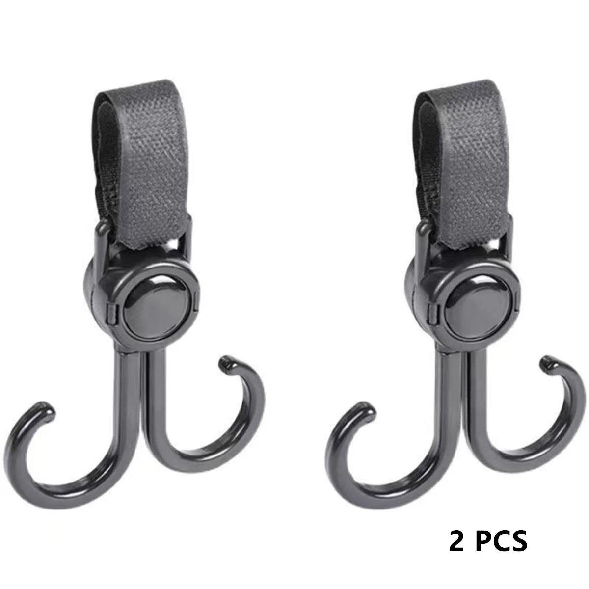 Lot de 2 Crochets de Poussette en Cuir PU | Rotation 360°