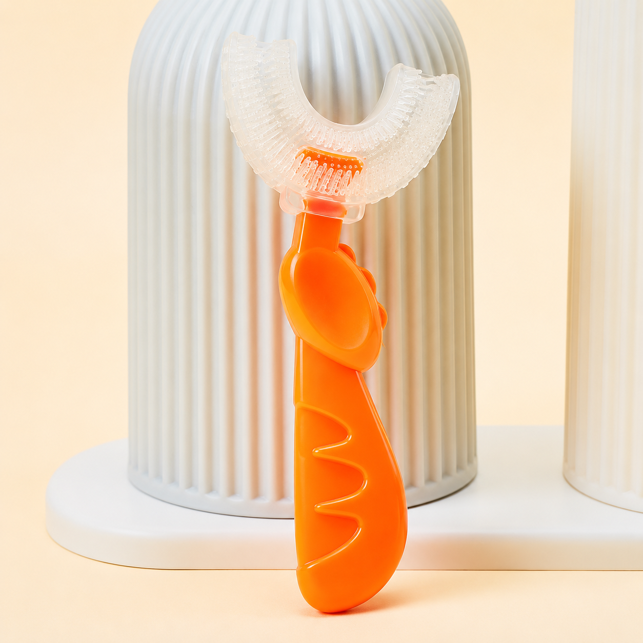 Brosse à Dents en U 360° pour Enfant | Silicone Souple et Motif Dessin Animé