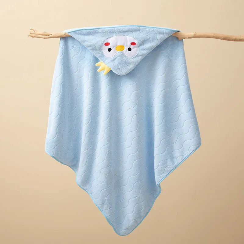 Cape de Bain à Capuche en Polaire pour Bébé | Serviette Enveloppante Douce et Absorbante