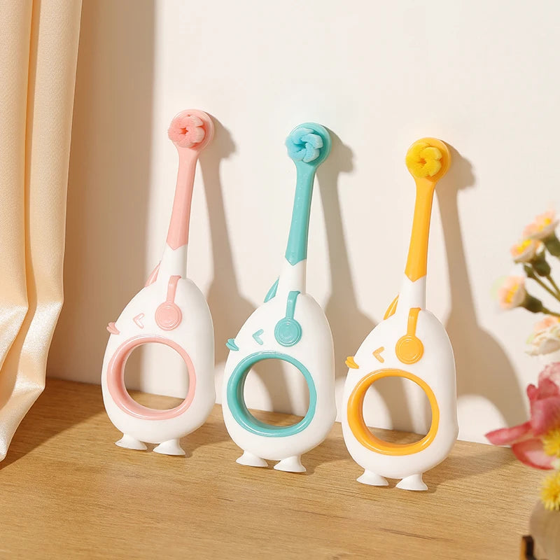 Brosse à Dents Bébé 0-3 Ans avec Ventouse | Première Brosse à Dents Ergonomique et Ludique
