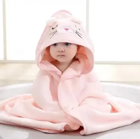 Cape de Bain à Capuche en Polaire pour Bébé | Serviette Enveloppante Douce et Absorbante