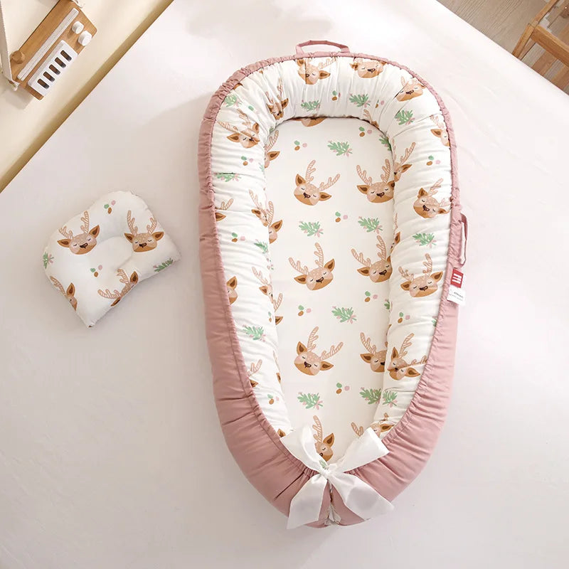 Nid de Bébé Réglable et Portable en Coton Respirant | Réducteur de Lit Nomade