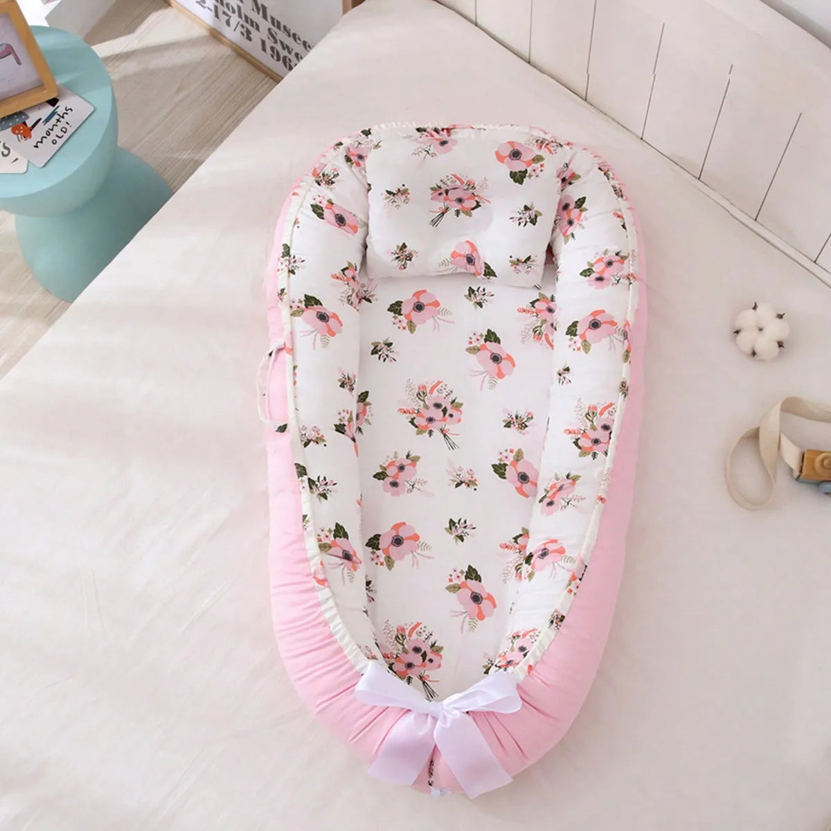 Nid de Bébé Réglable et Portable en Coton Respirant | Réducteur de Lit Nomade