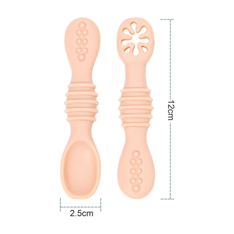 Set Repas Bébé en Silicone : Assiette Ventouse et Cuillère d'Apprentissage