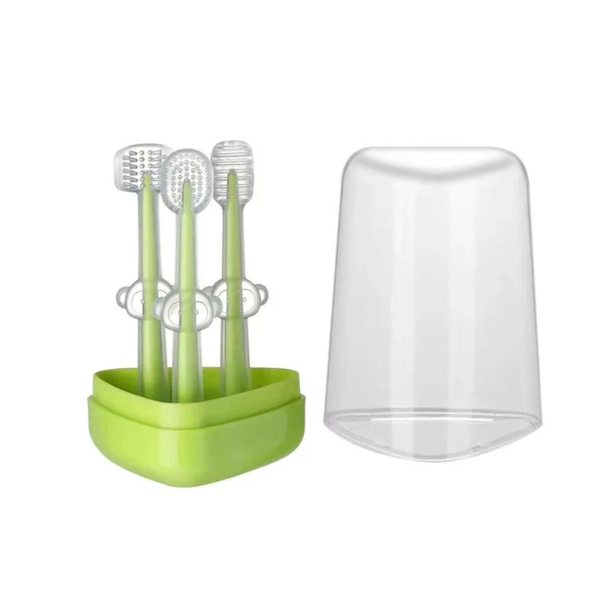 Brosse à Dents d'Apprentissage en Silicone pour Bébé | Kit Nettoyage Langue et Gencives