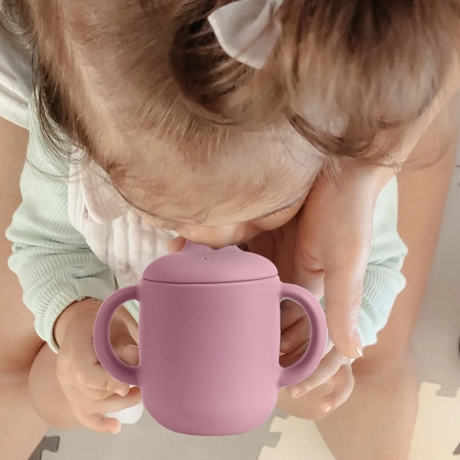 Tasse d'Apprentissage Étanche pour Bébé | Double Poignée en Silicone Souple Sans BPA