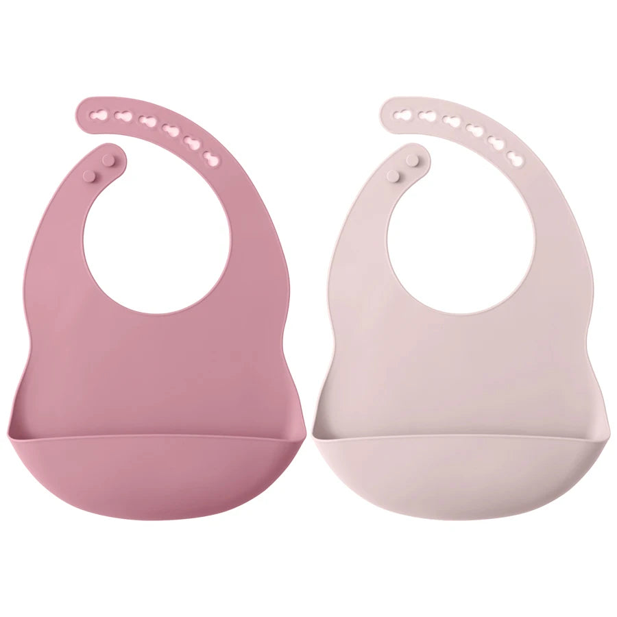Lot de 2 Bavoirs Silicone Imperméables pour Bébé | Propreté & Style