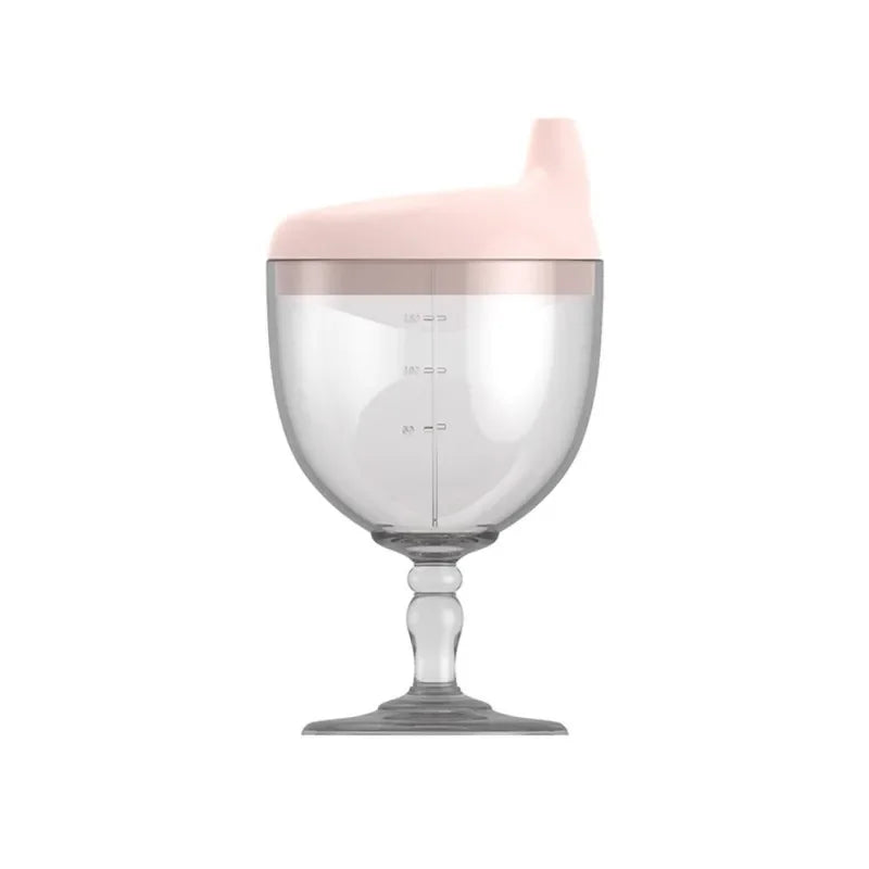 Tasse d'Apprentissage Bébé 150 ml | Gobelet Rigolo en Forme de Verre à Pied