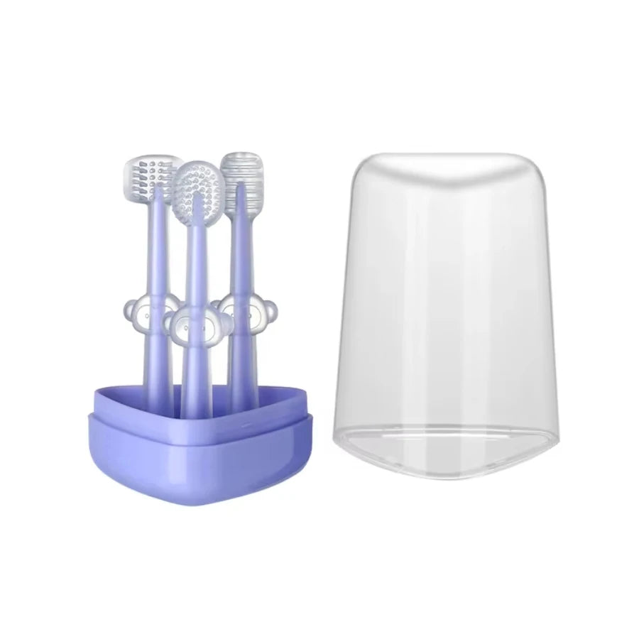 Brosse à Dents d'Apprentissage en Silicone pour Bébé | Kit Nettoyage Langue et Gencives