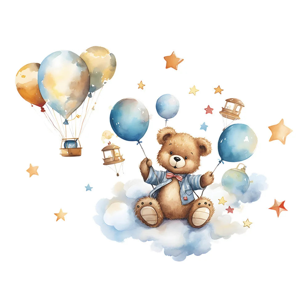 Stickers Muraux Ours en Vinyle pour Chambre de Bébé | Décoration Murale Poétique