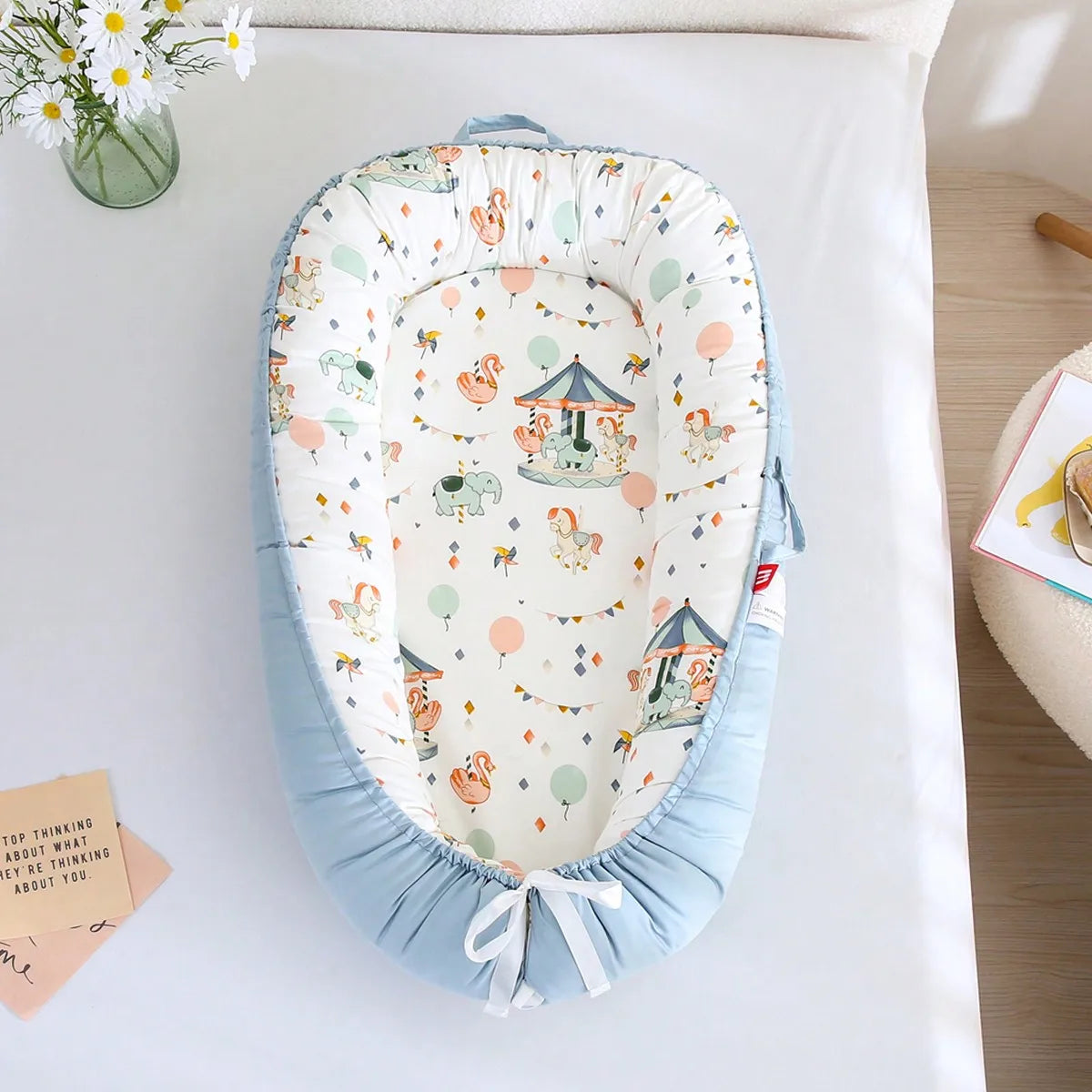 Nid de Bébé Réglable et Portable en Coton Respirant | Réducteur de Lit Nomade