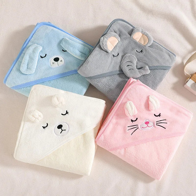 Cape de Bain à Capuche en Polaire pour Bébé | Serviette Enveloppante Douce et Absorbante