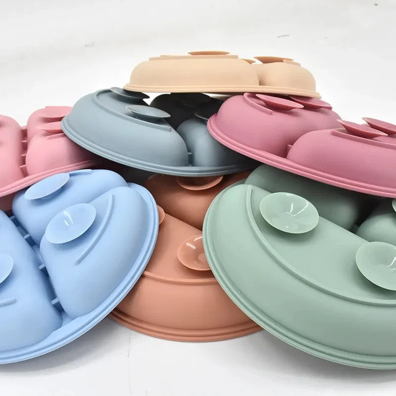 Set Repas Bébé en Silicone : Assiette Ventouse et Cuillère d'Apprentissage