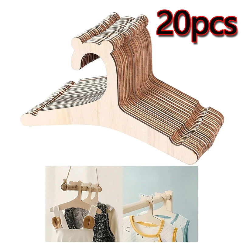 Cintres en Bois Ours Mignon pour Bébé | Organisation Garde-Robe Enfant