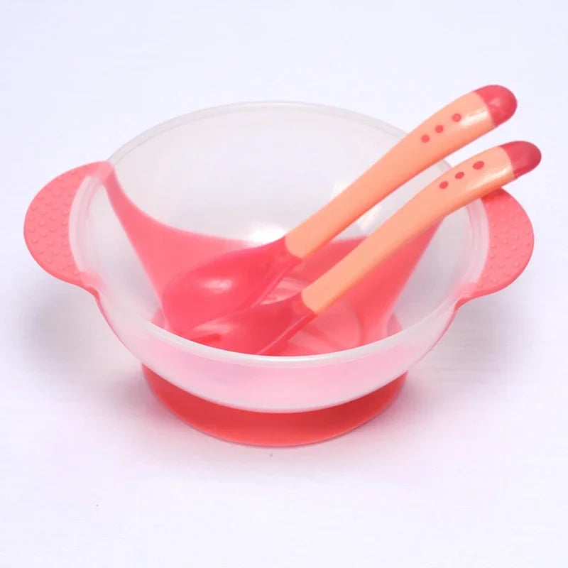 Set repas d'apprentissage : Bol hermétique & Cuillère de sécurité thermosensible