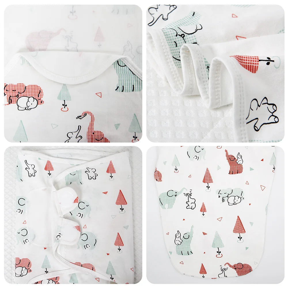 Couverture d'Emmaillotage 100% Coton | Sommeil Paisible & Réconfort Bébé