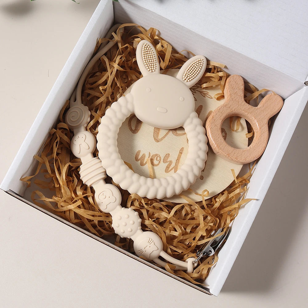 Coffret Cadeau de Naissance Lapin | Kit d'Éveil et Dentition Premier Âge