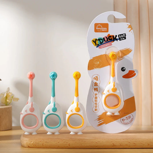 Brosse à Dents Bébé 0-3 Ans avec Ventouse | Première Brosse à Dents Ergonomique et Ludique