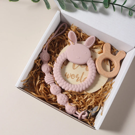 Coffret Cadeau de Naissance Lapin | Kit d'Éveil et Dentition Premier Âge