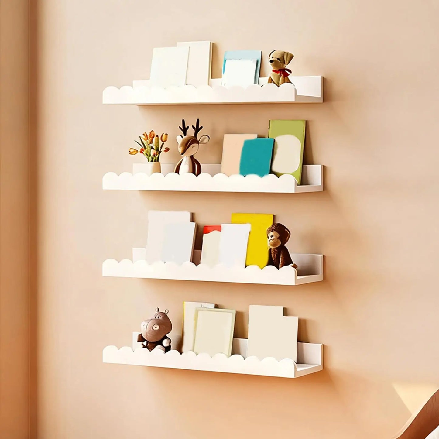 Étagère à Livres Murale | Rangement Nuage & Bibliothèque Enfant