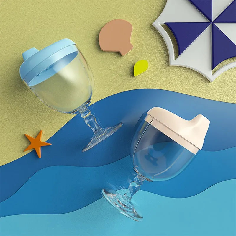 Tasse d'Apprentissage Bébé 150 ml | Gobelet Rigolo en Forme de Verre à Pied