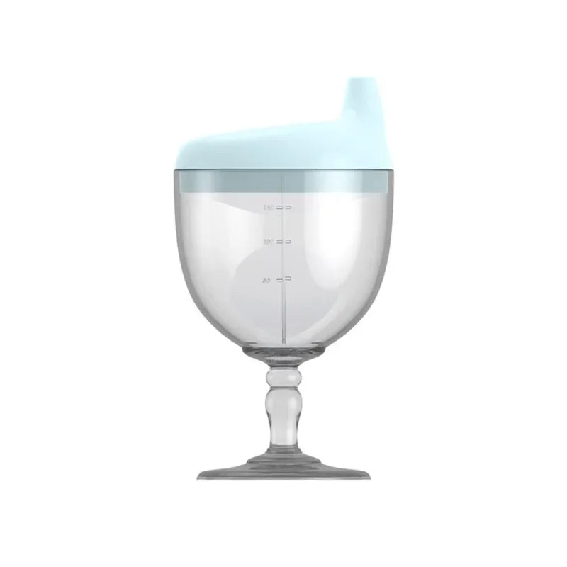 Tasse d'Apprentissage Bébé 150 ml | Gobelet Rigolo en Forme de Verre à Pied