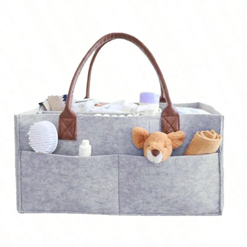 Organisateur de Couches en Feutre pour Bébé | Panier de Rangement Nomade