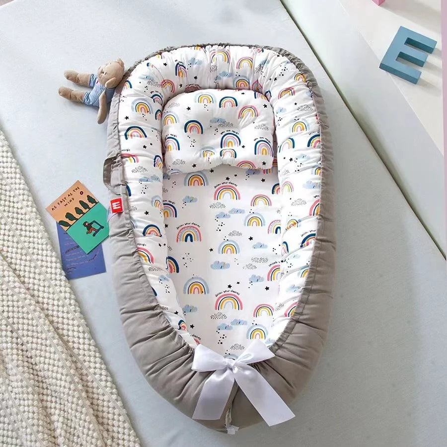 Nid de Bébé Réglable et Portable en Coton Respirant | Réducteur de Lit Nomade