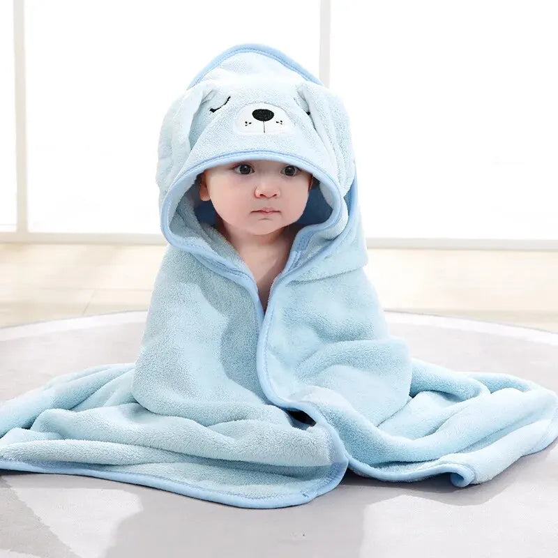 Cape de Bain à Capuche en Polaire pour Bébé | Serviette Enveloppante Douce et Absorbante