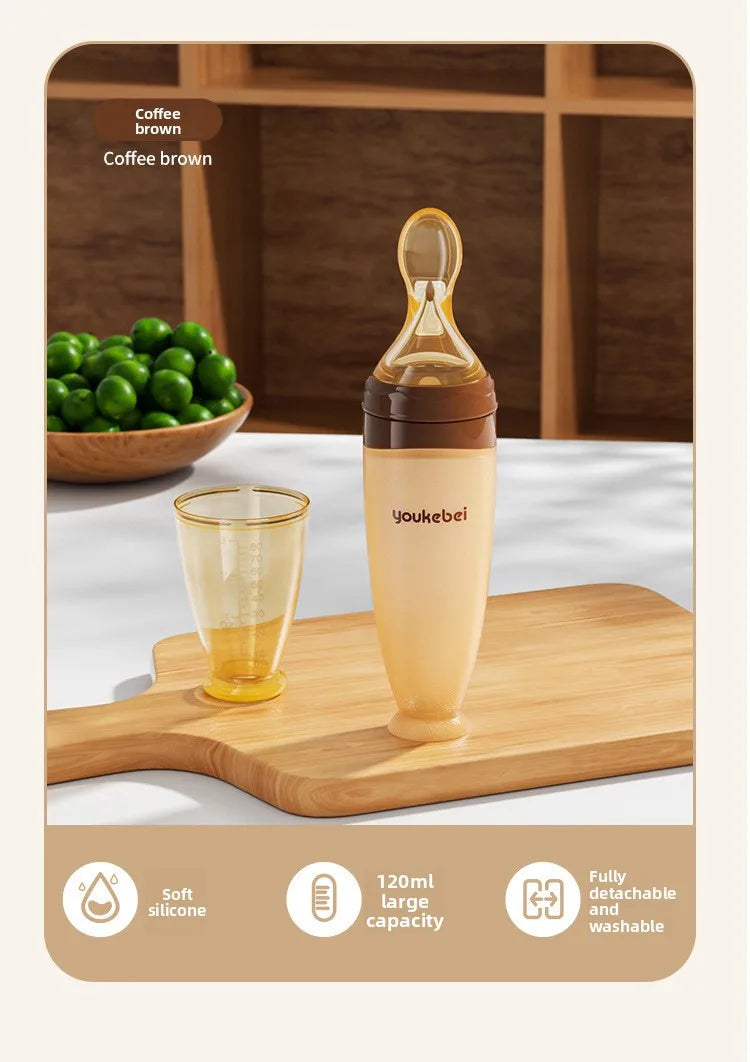 Biberon-cuillère en Silicone pour Purées et Céréales | Distributeur de Nourriture Souple