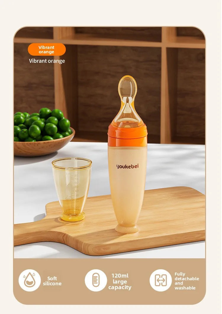 Biberon-cuillère en Silicone pour Purées et Céréales | Distributeur de Nourriture Souple