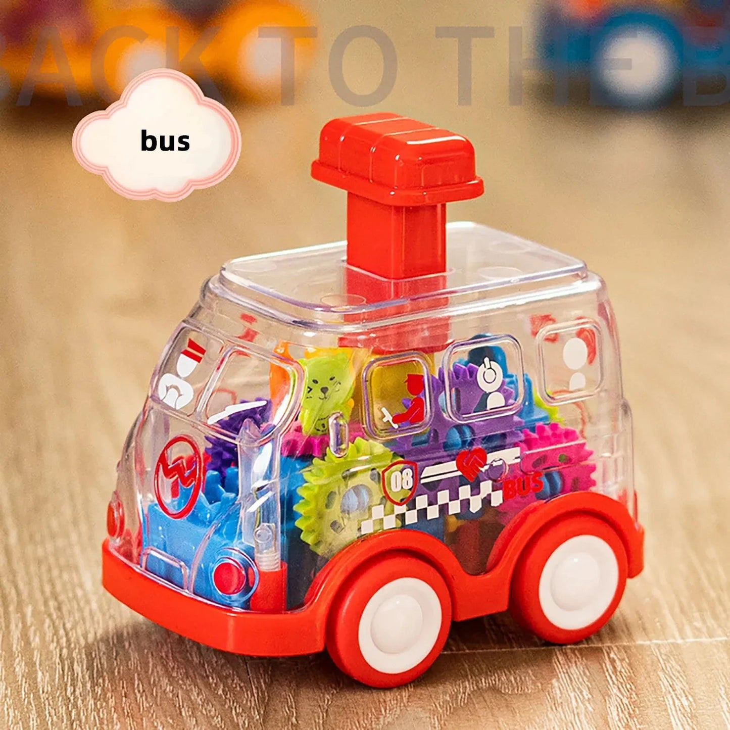Petite Voiture à Friction Transparente | Engrenages & Éveil Lumineux