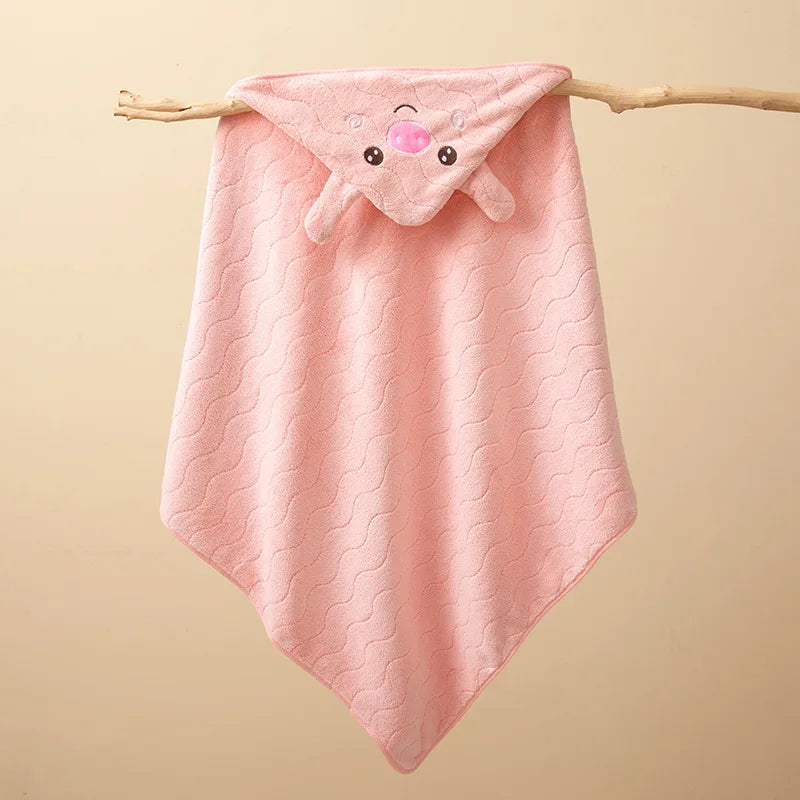 Cape de Bain à Capuche en Polaire pour Bébé | Serviette Enveloppante Douce et Absorbante