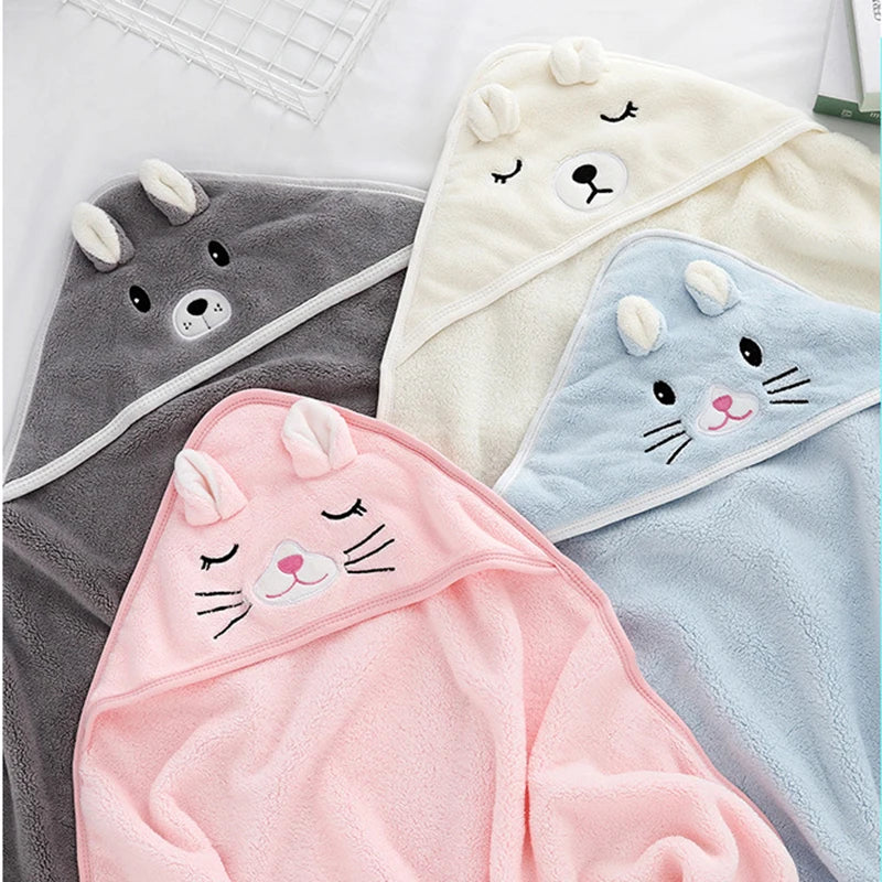 Cape de Bain à Capuche en Polaire pour Bébé | Serviette Enveloppante Douce et Absorbante