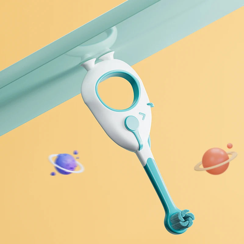 Brosse à Dents Bébé 0-3 Ans avec Ventouse | Première Brosse à Dents Ergonomique et Ludique