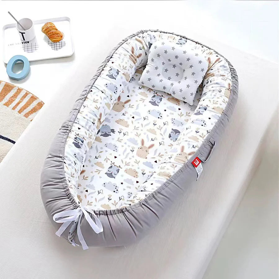 Nid de Bébé Réglable et Portable en Coton Respirant | Réducteur de Lit Nomade