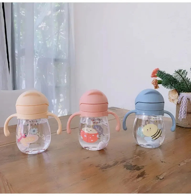 Gourde Anti-Fuite Bébé avec Paille Lestée | Tasse d'Apprentissage Boule Gravité