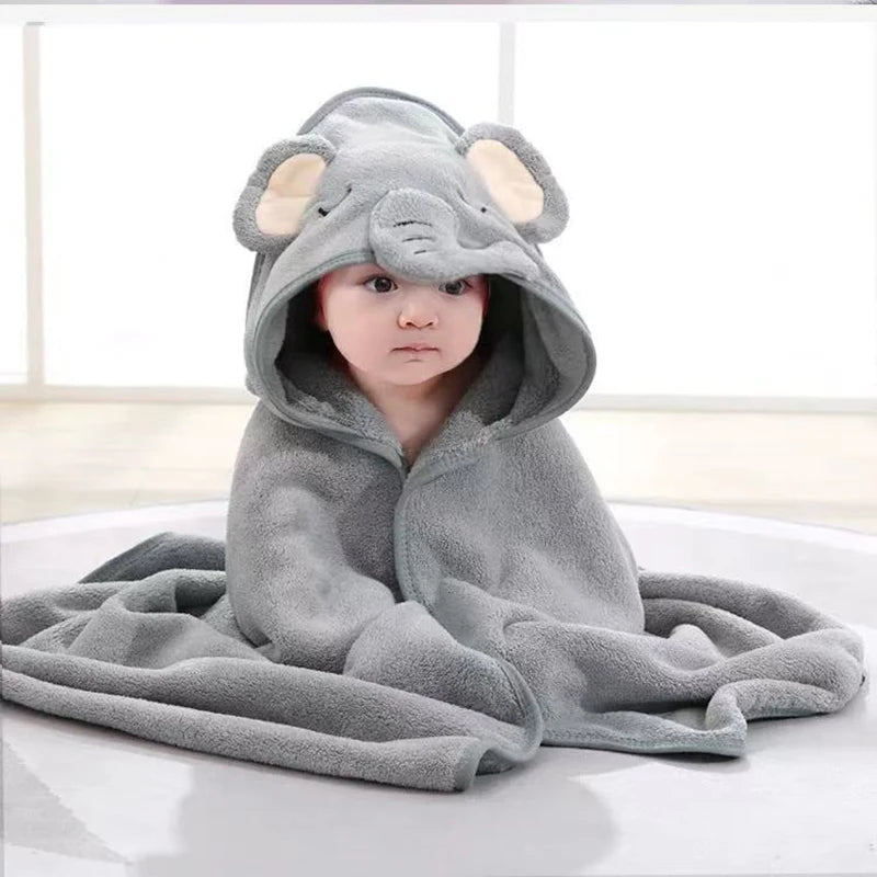 Cape de Bain à Capuche en Polaire pour Bébé | Serviette Enveloppante Douce et Absorbante