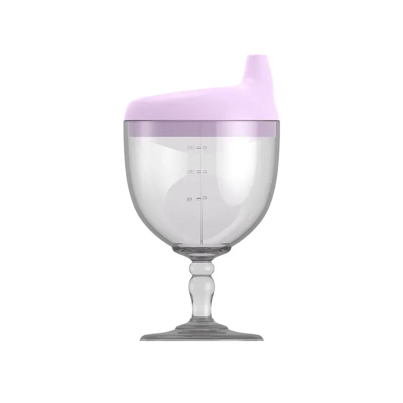 Tasse d'Apprentissage Bébé 150 ml | Gobelet Rigolo en Forme de Verre à Pied