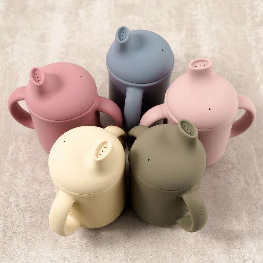 Tasse d'Apprentissage Étanche pour Bébé | Double Poignée en Silicone Souple Sans BPA