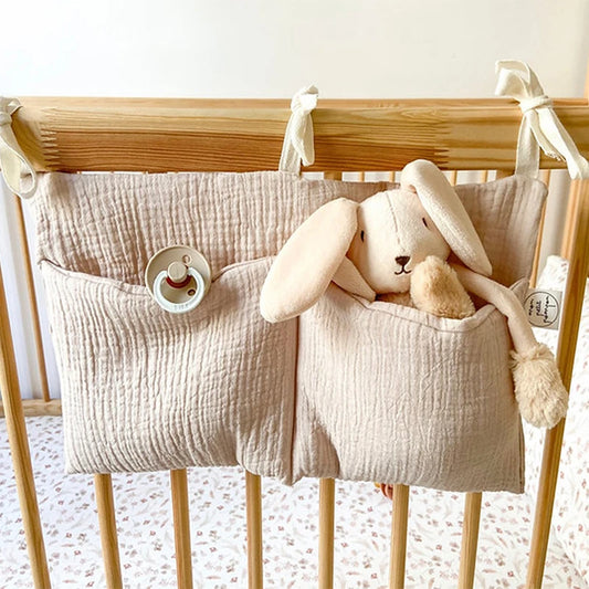 Organisateur de Berceau en Coton pour Bébé | Poche de Rangement Suspendue