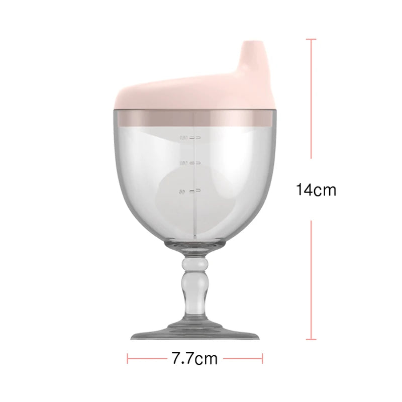 Tasse d'Apprentissage Bébé 150 ml | Gobelet Rigolo en Forme de Verre à Pied