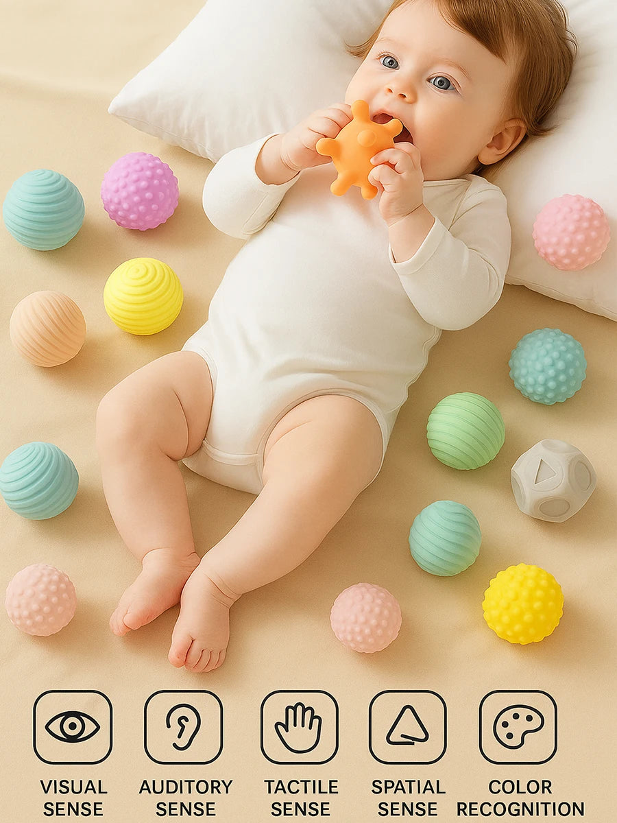 Coffret de 6 Balles Sensorielles | Éveil Tactile & Motricité Bébé