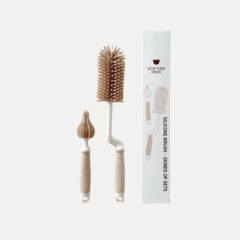 Goupillon en Silicone à Manche Long pour Biberon | Nettoyage Doux & Style Coréen