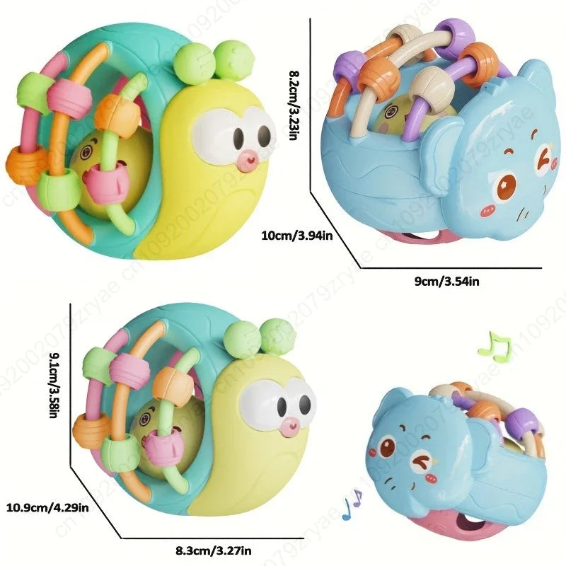 Balle d'Éveil Sensorielle pour Bébé | Escargot Interactif & Préhension