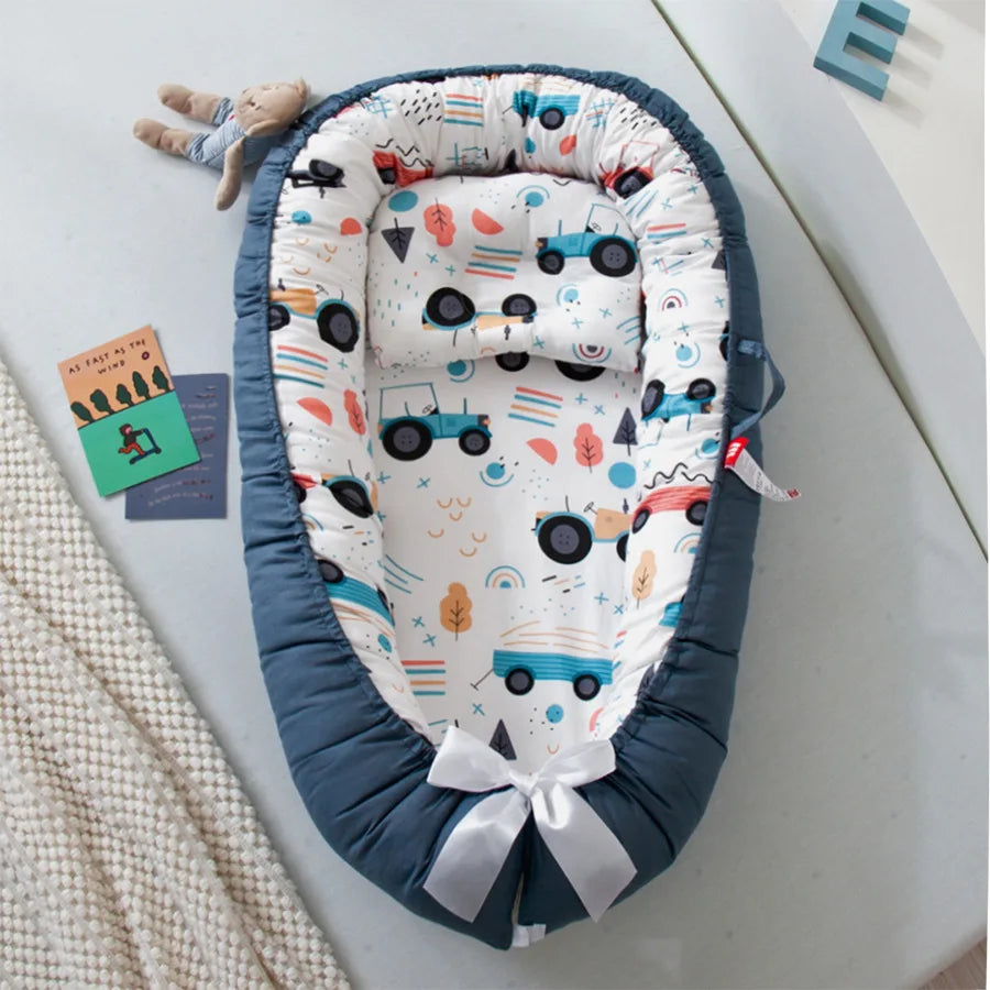 Nid de Bébé Réglable et Portable en Coton Respirant | Réducteur de Lit Nomade